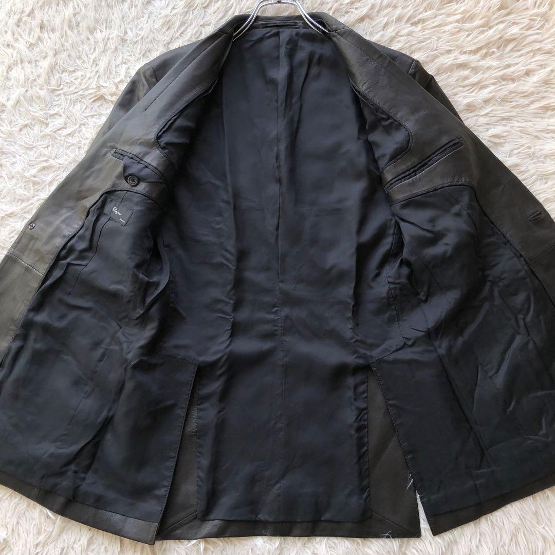 【美品 ラムレザー】キルガー　レザーテーラードジャケット　ダークブラウン