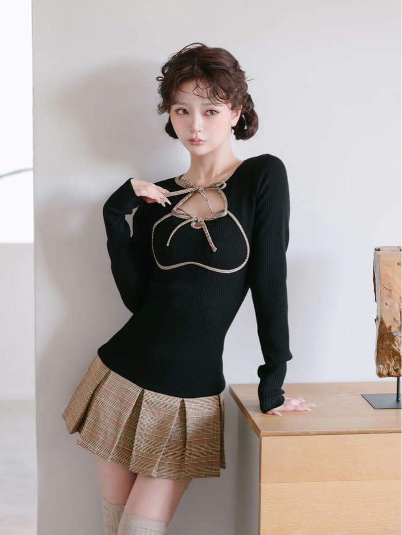 Darich ポイントチェックミニワンピース FREE BLK ブラック 黒