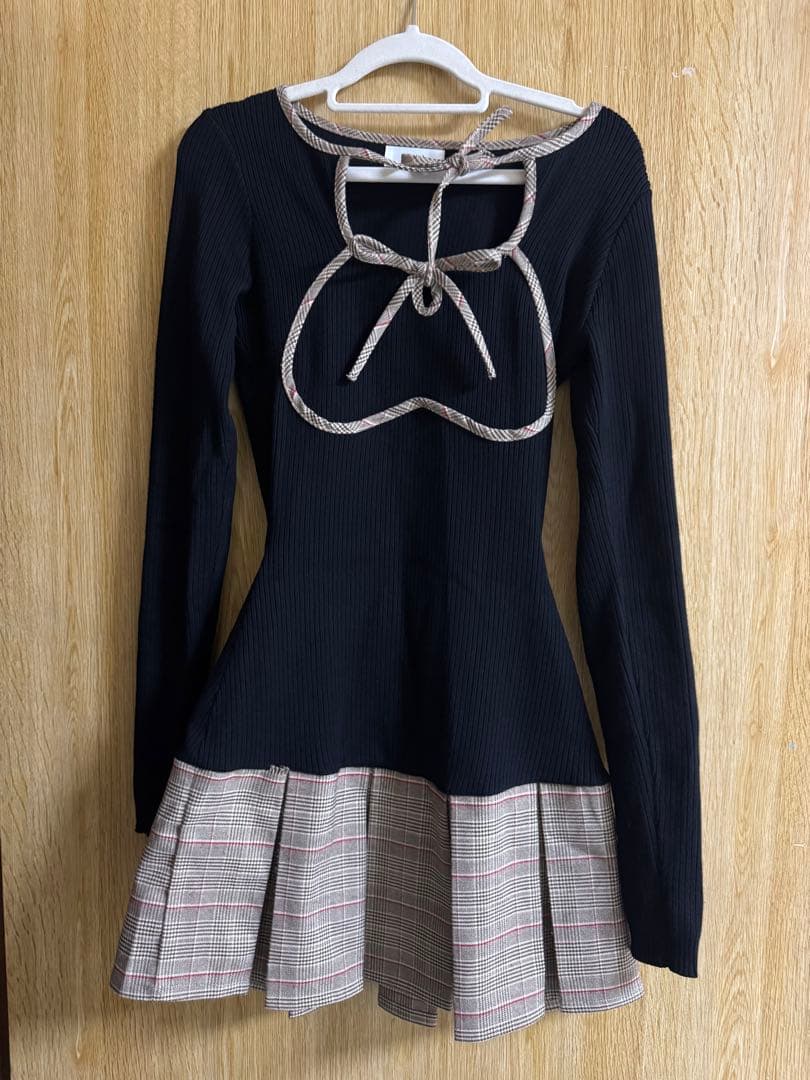 Darich ポイントチェックミニワンピース FREE BLK ブラック 黒