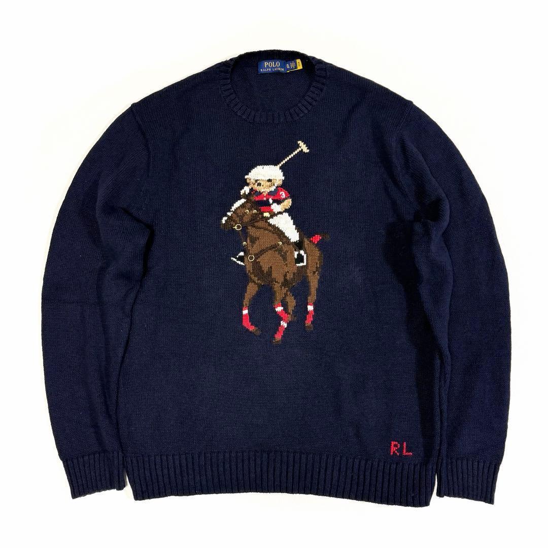 ポロラルフローレン 30周年記念 ポロベア ニット セーター ネイビー XL