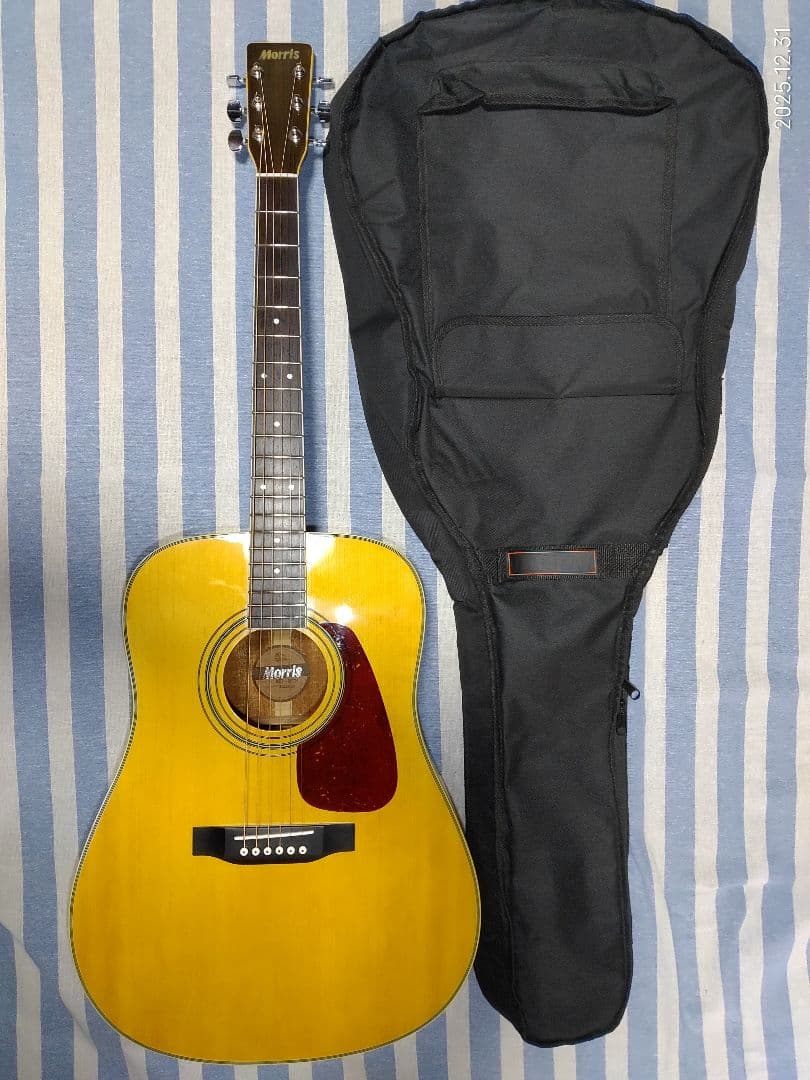 初心者用MORRISのドレッドノートタイプのフォークギターMD-507N美品です