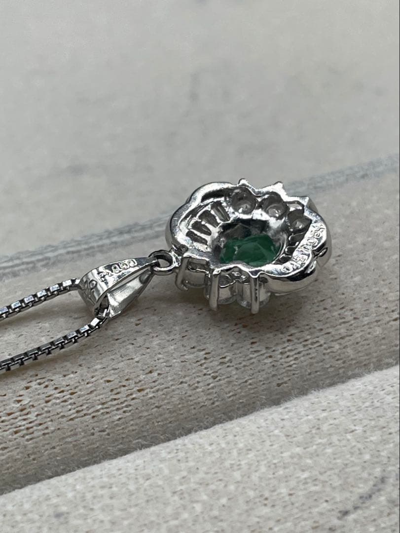 専用JA74★高級 エメラルド0.43ct ダイヤ プラチナ ヘッド 鑑付