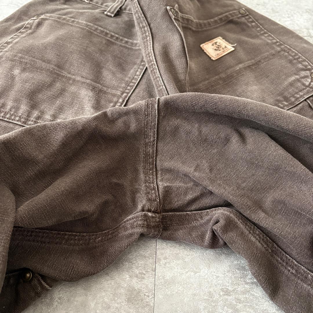 00s メキシコ製USA生地 ダークブラウン ダブルニー カーハート 33×32