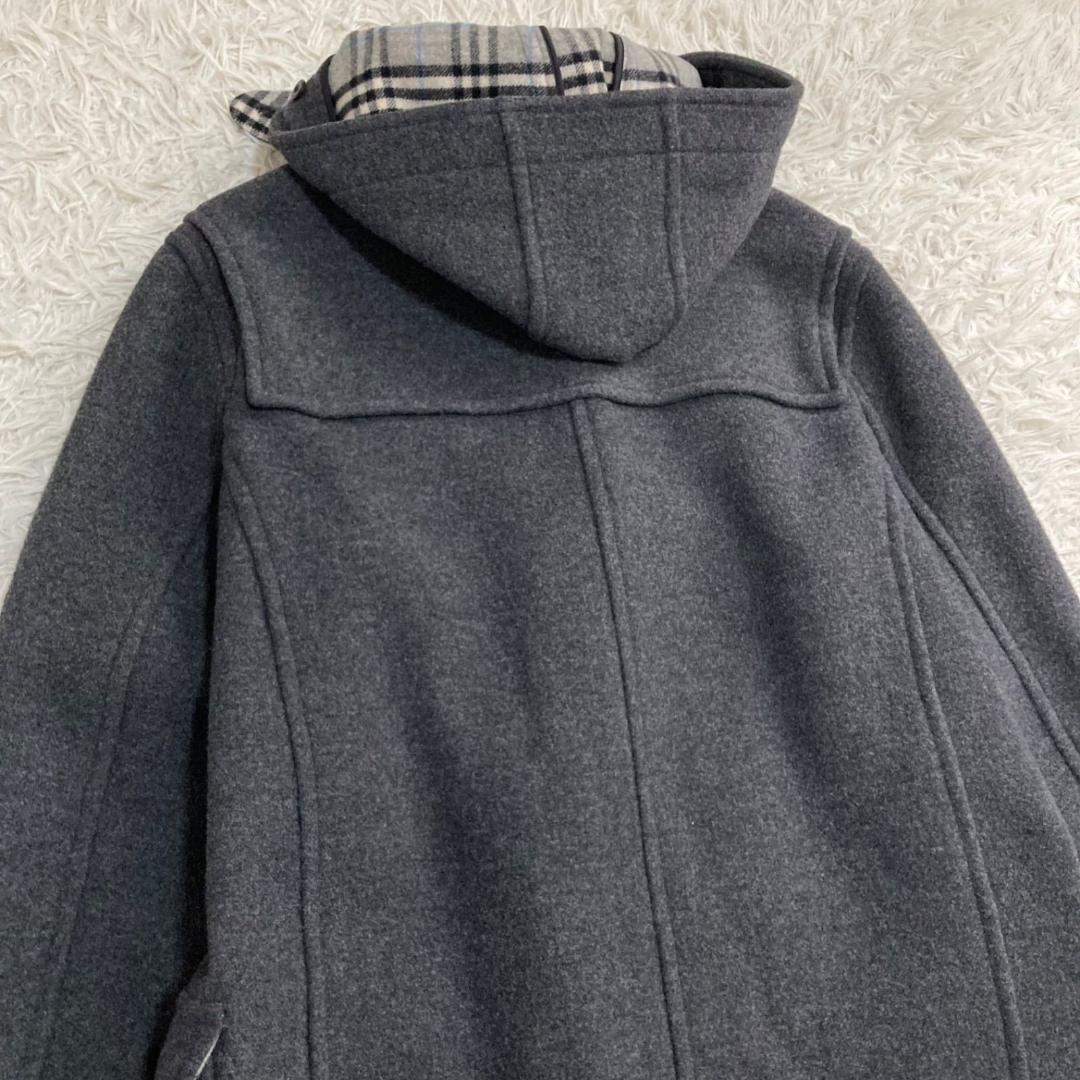 15951✨美品✨バーバリーロンドン ダッフルコート ブルーノバチェック グレー
