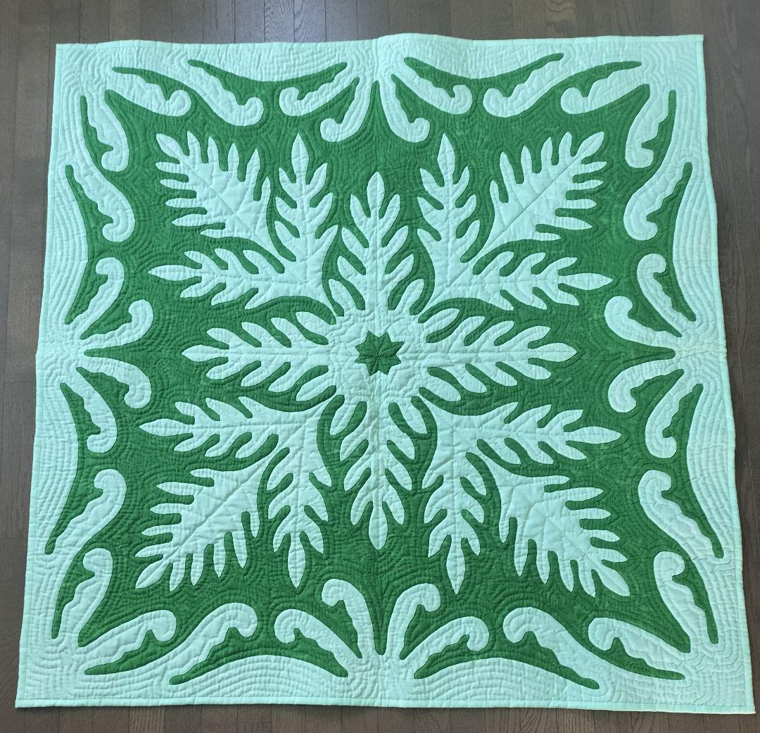 ハワイアンキルト　マルチマット　タペストリー　ハンドメイト