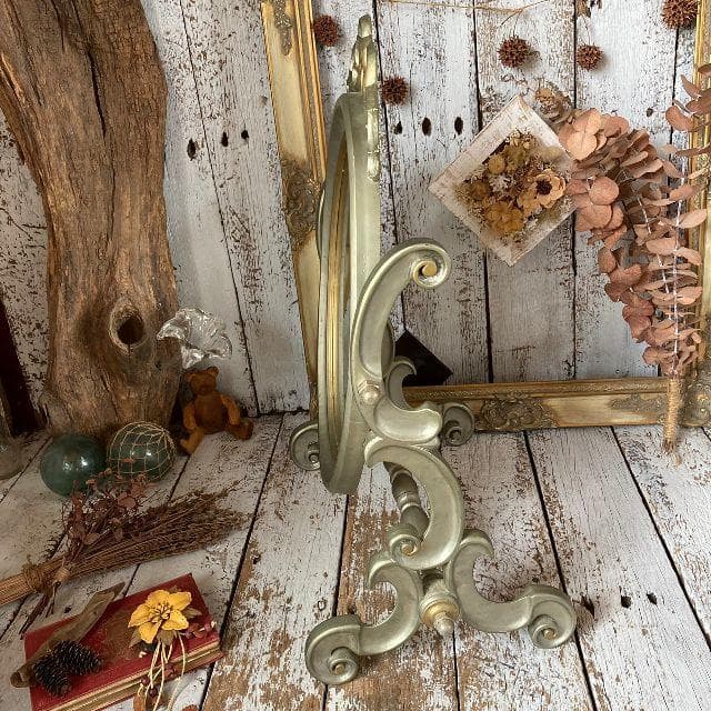 イタリア ヴィンテージ*ロココ調 スタンドミラー*伊製 ヨーロピアン 置き鏡