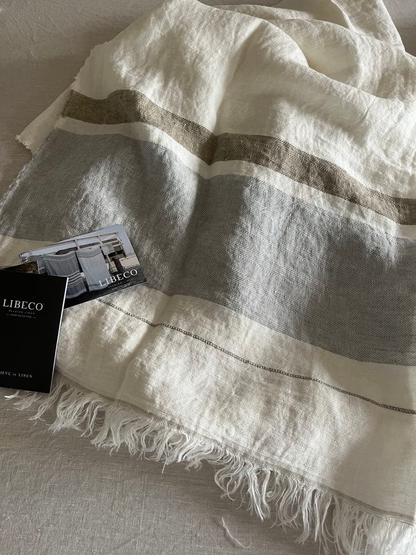 LIBECO リネン　ブランケット　バスタオル　ベルジャン　オイスター