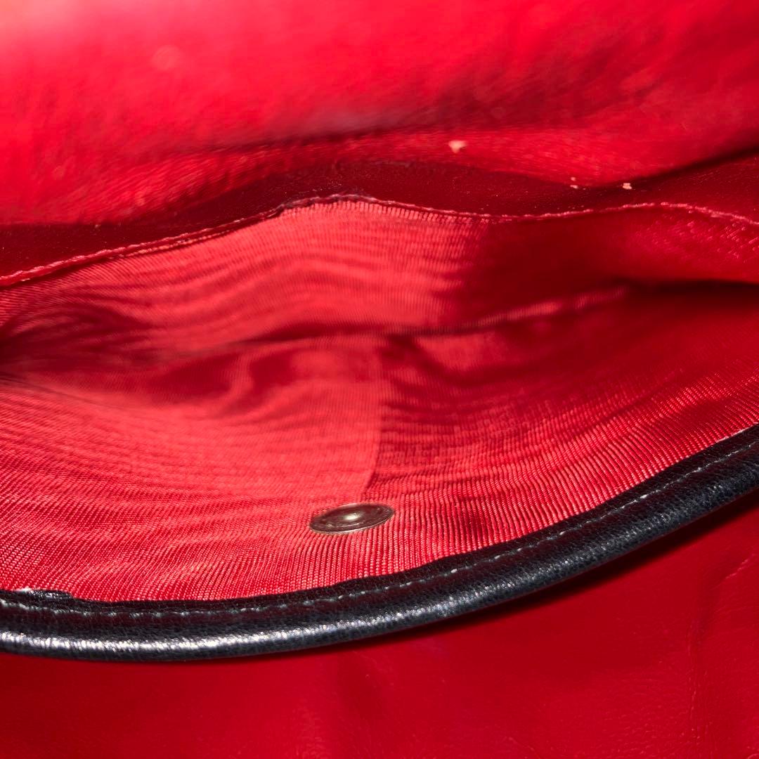 GUCCI オールドグッチ　レザー　ブラック　ターンロック　フォーマルバッグ