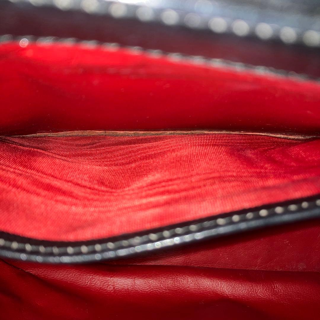 GUCCI オールドグッチ　レザー　ブラック　ターンロック　フォーマルバッグ