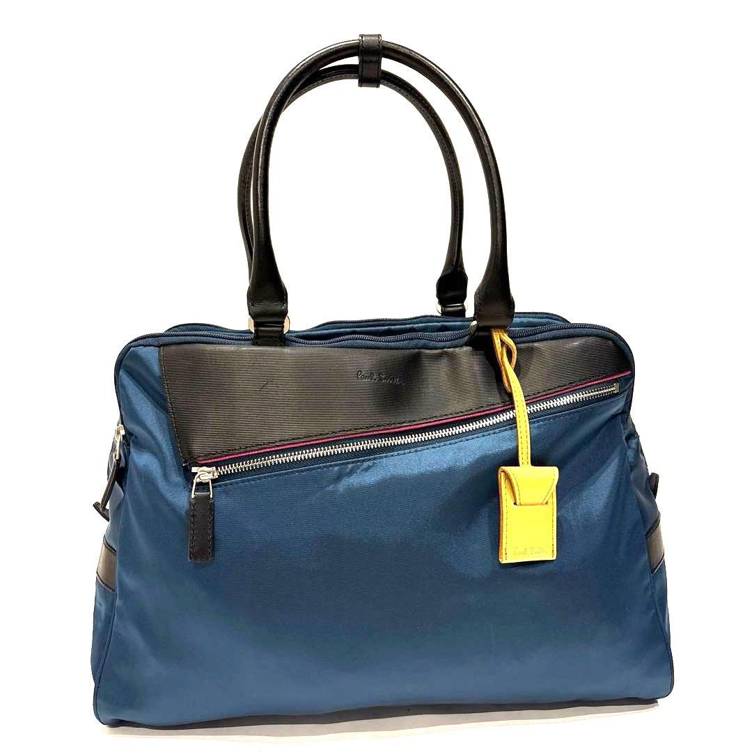 【美品】Paul Smith ナイロンボストンバッグ ネイビー A4可ACEコラ