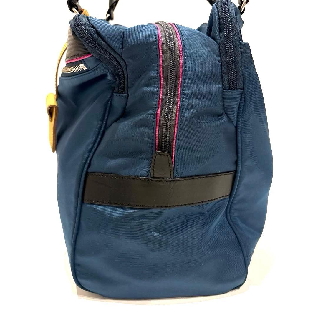 【美品】Paul Smith ナイロンボストンバッグ ネイビー A4可ACEコラ