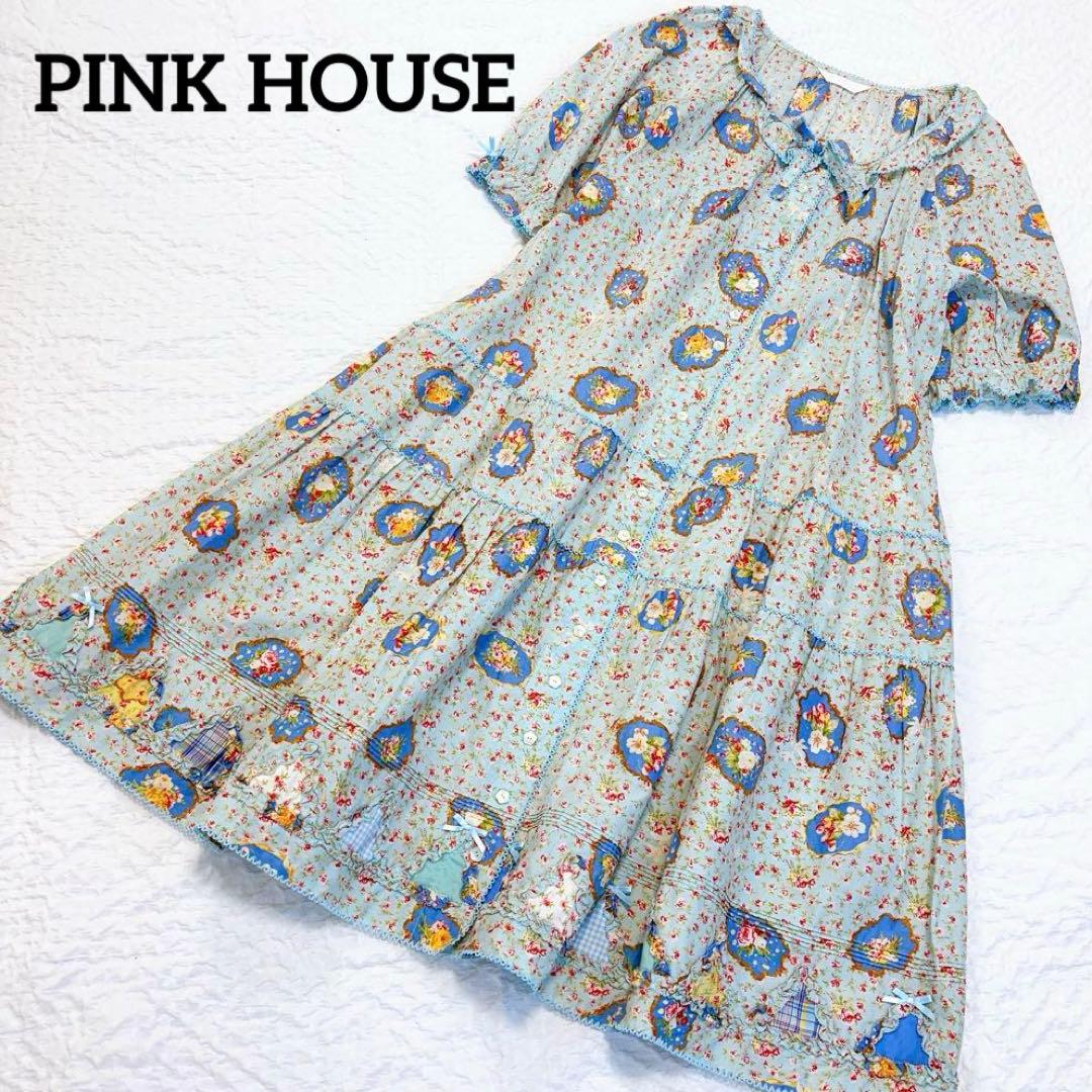 極美品✨PINKHOUSE フェリーチェチュニック　ピコフリル　ワンピース