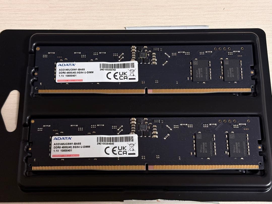 ADATA DDR5 4800MHz 8GB 2枚 メモリ