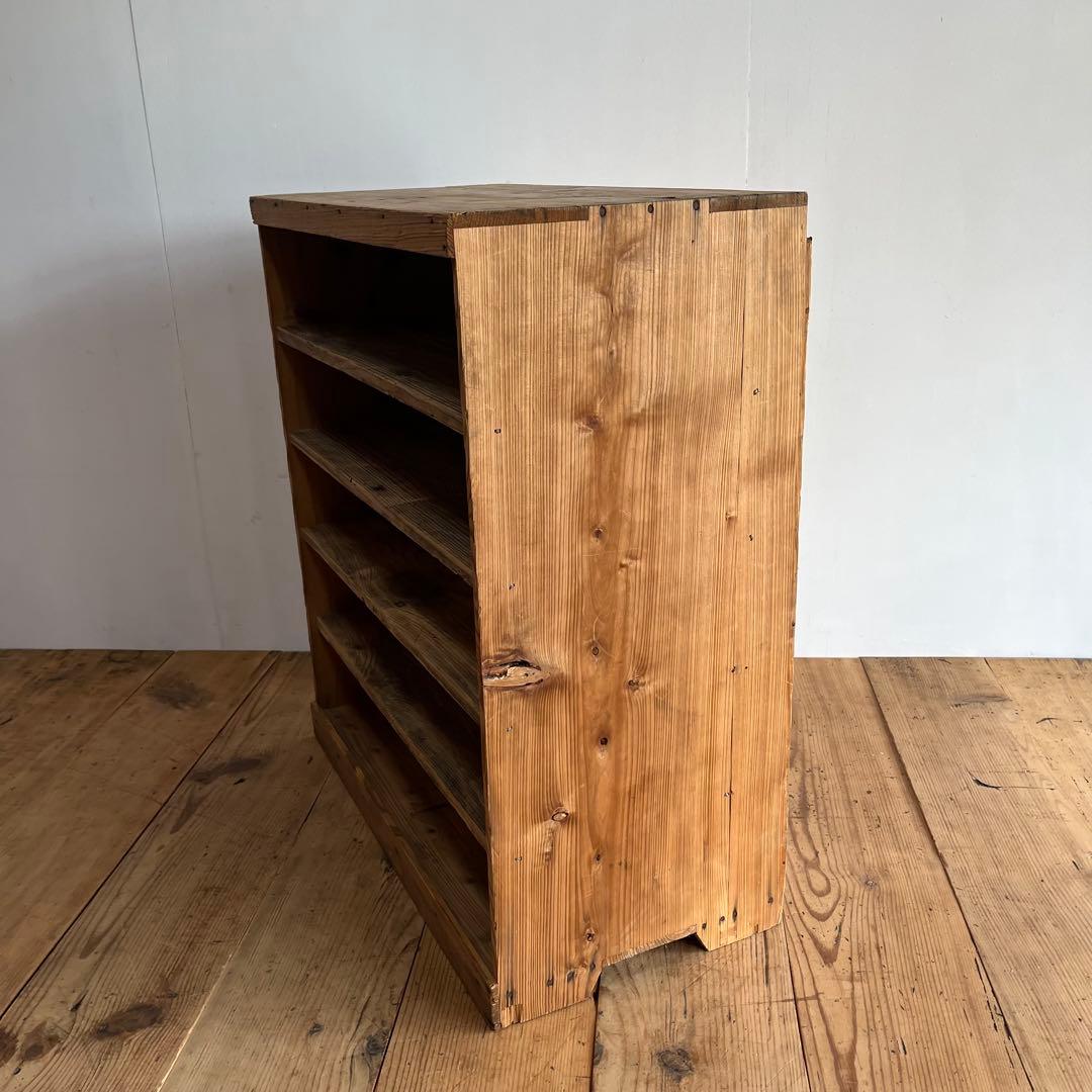 アンティーク 仕切り棚 チェスト 食器棚 書類棚 無垢材 無塗装