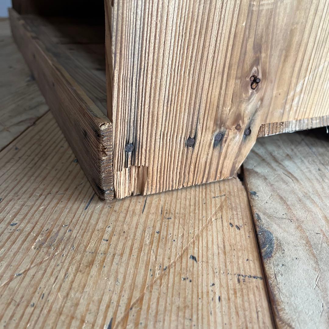 アンティーク 仕切り棚 チェスト 食器棚 書類棚 無垢材 無塗装