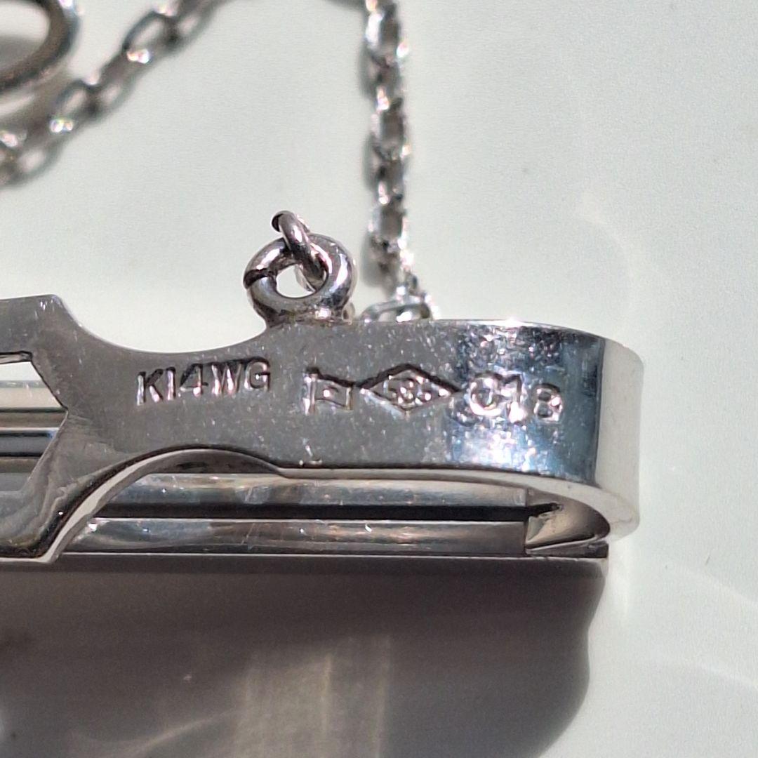 あ*3様 K14WG　ネクタイピン 5.64g ダイヤモンド付き