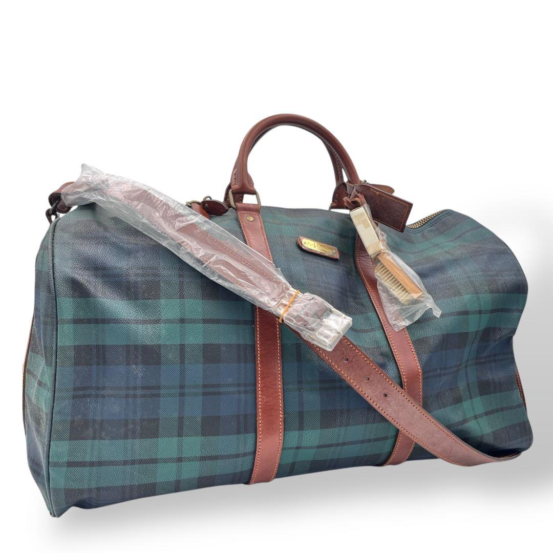 【ブラシ・南京錠付き】RALPH LAUREN ボストンバッグ レザー