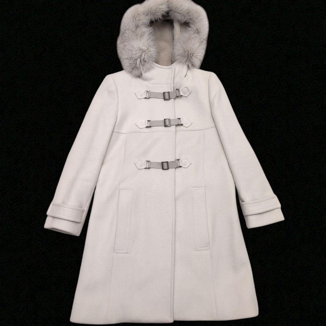 【カシミヤ100% 美品】フォクシー　ロングコート　フォックスファー　シルク