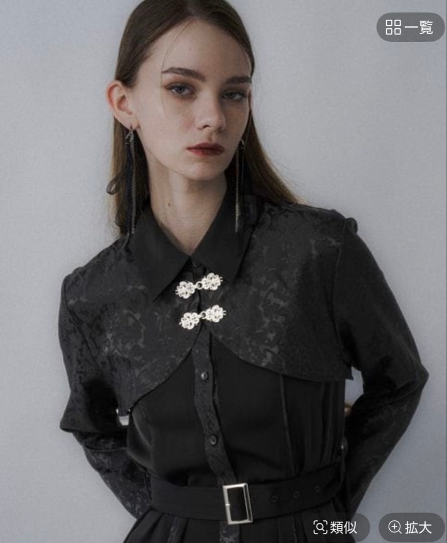 【美品】HARE ジャガードチャイナボレロワンピース ブラック