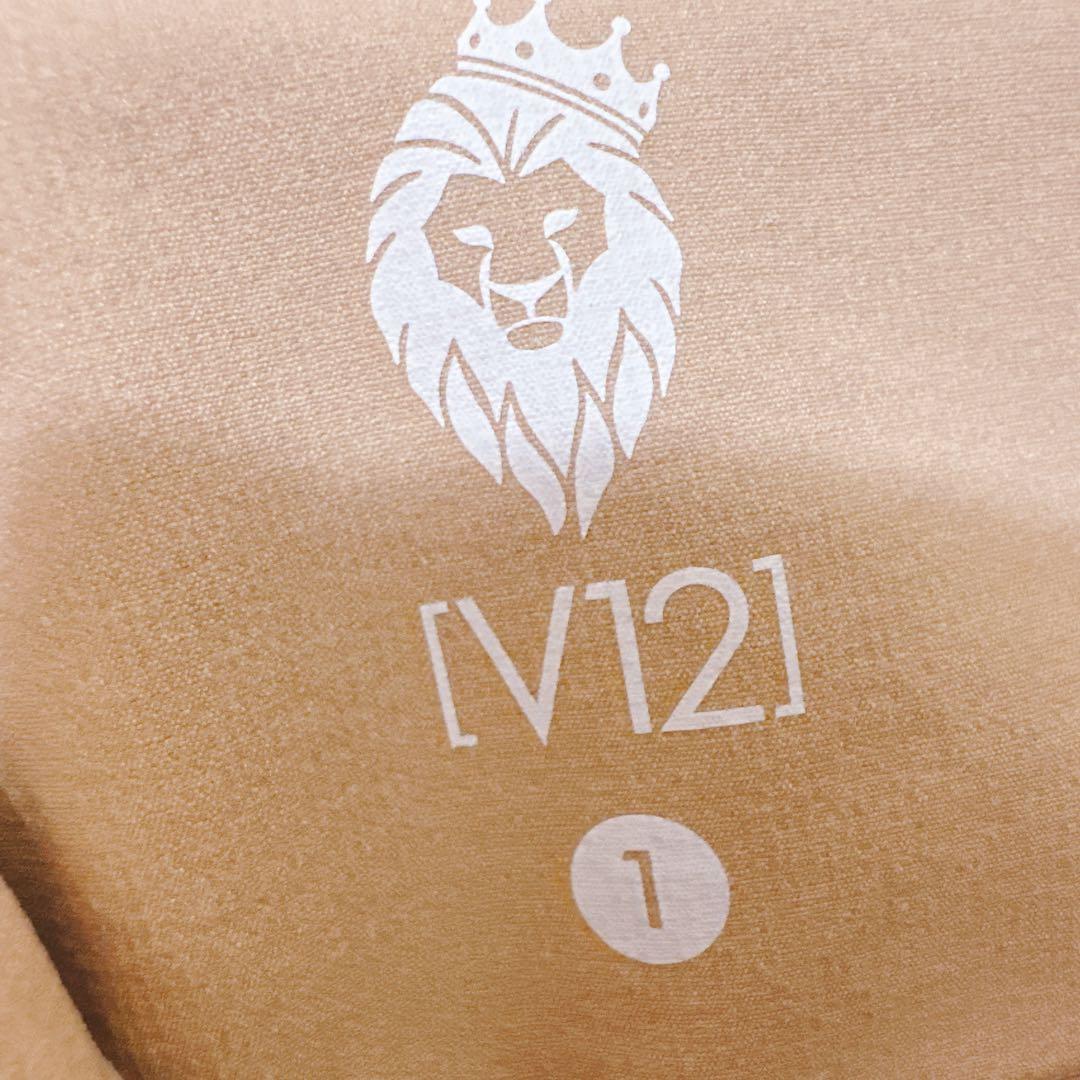 V12 チェック柄フード付きジャケット ベージュ