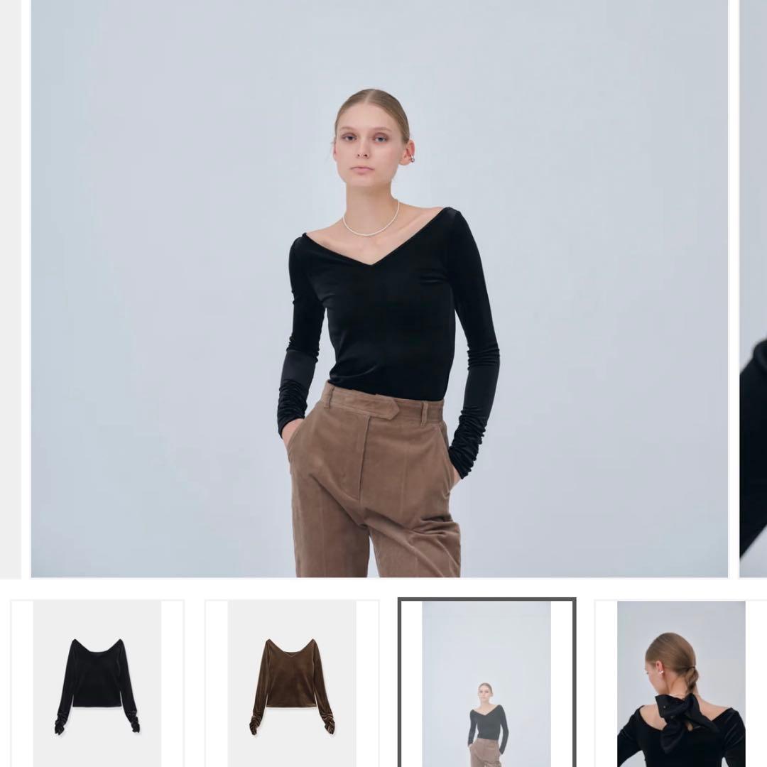 【新品未使用】L'AUBE BLANC Sharp Neck Velour