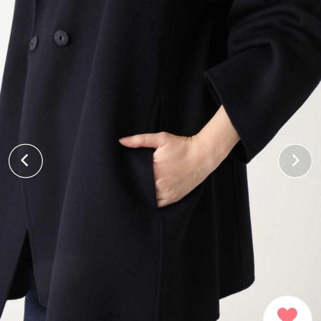 SLOBE IENA HAMILTONダブルフェイスウールショートコート　紺