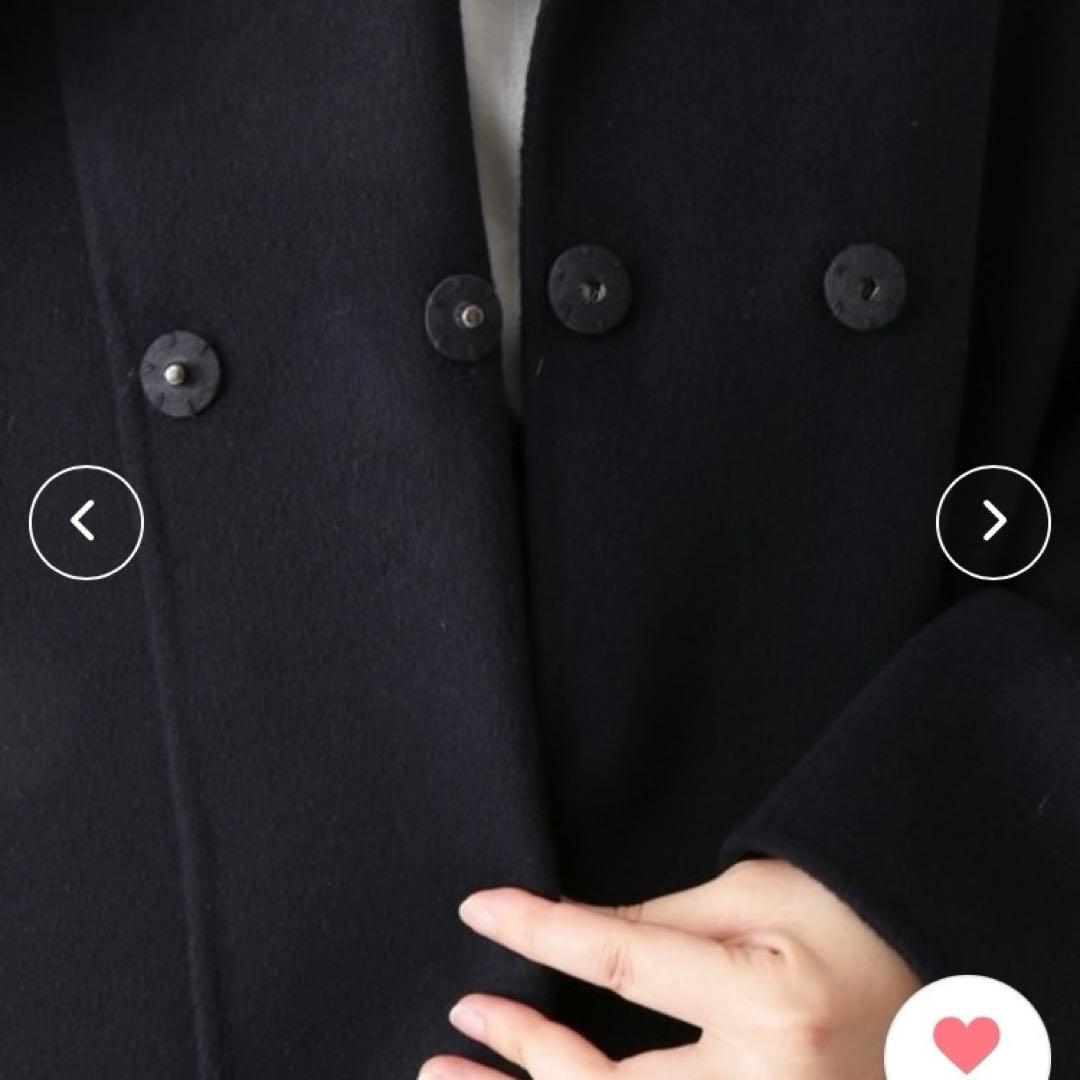 SLOBE IENA HAMILTONダブルフェイスウールショートコート　紺