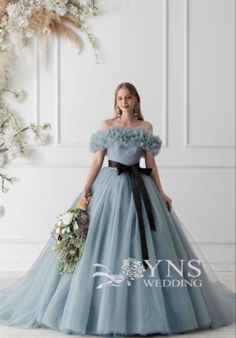 YNS オフショルダー　 ドレス　カラードレス　ウエディング