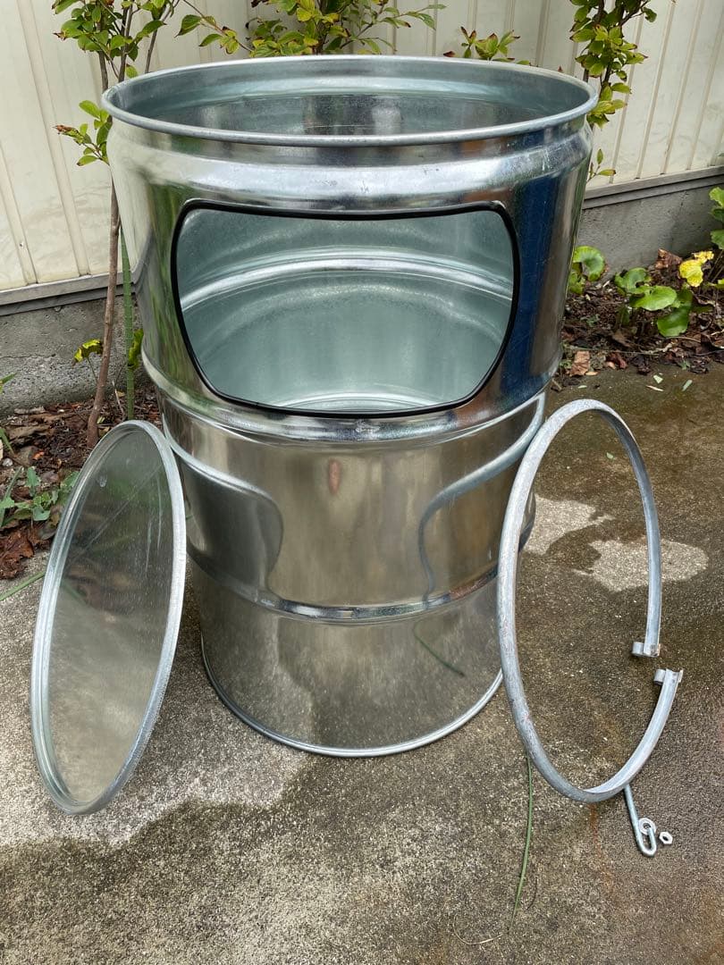 500 ドラム缶 ゴミ箱 リメイク 亜鉛メッキ缶