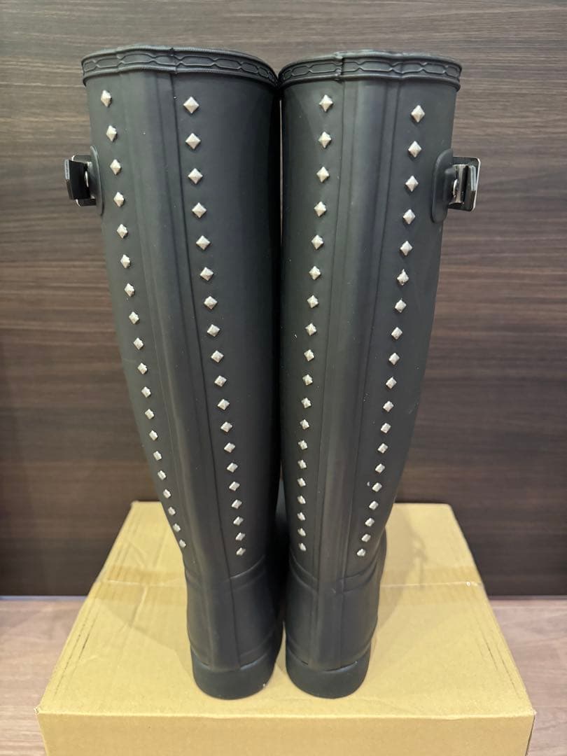 HUNTER ブラック ロングブーツ　25cm