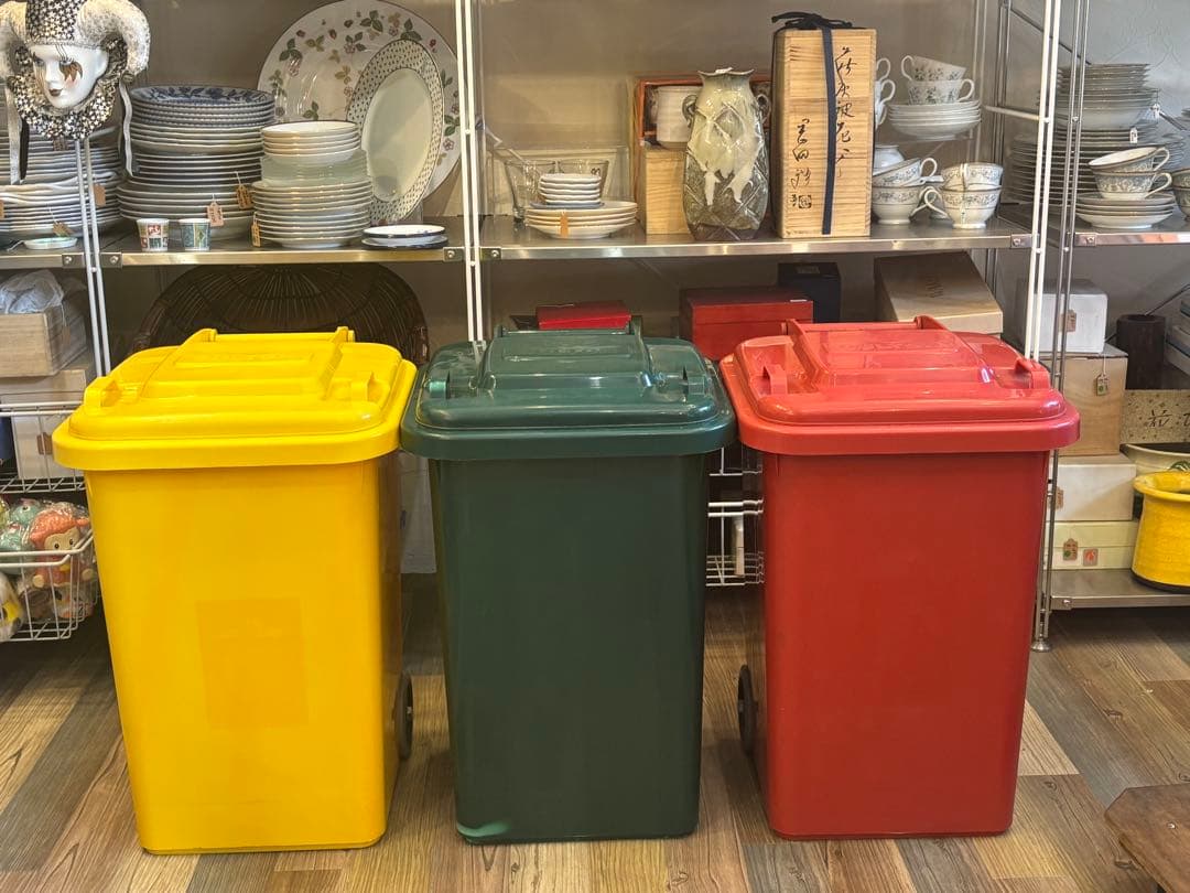 ダルトン　PLASTIC TRASH CAN 45L 3点まとめて　赤　黄色　緑