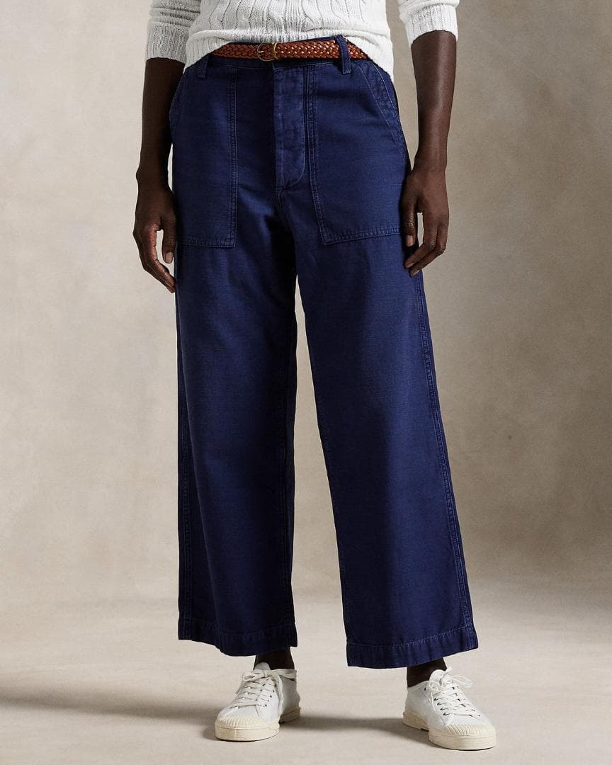 新品 ポロ・ラルフローレン 25SS Ricky ワイドレッグ クロップ パンツ