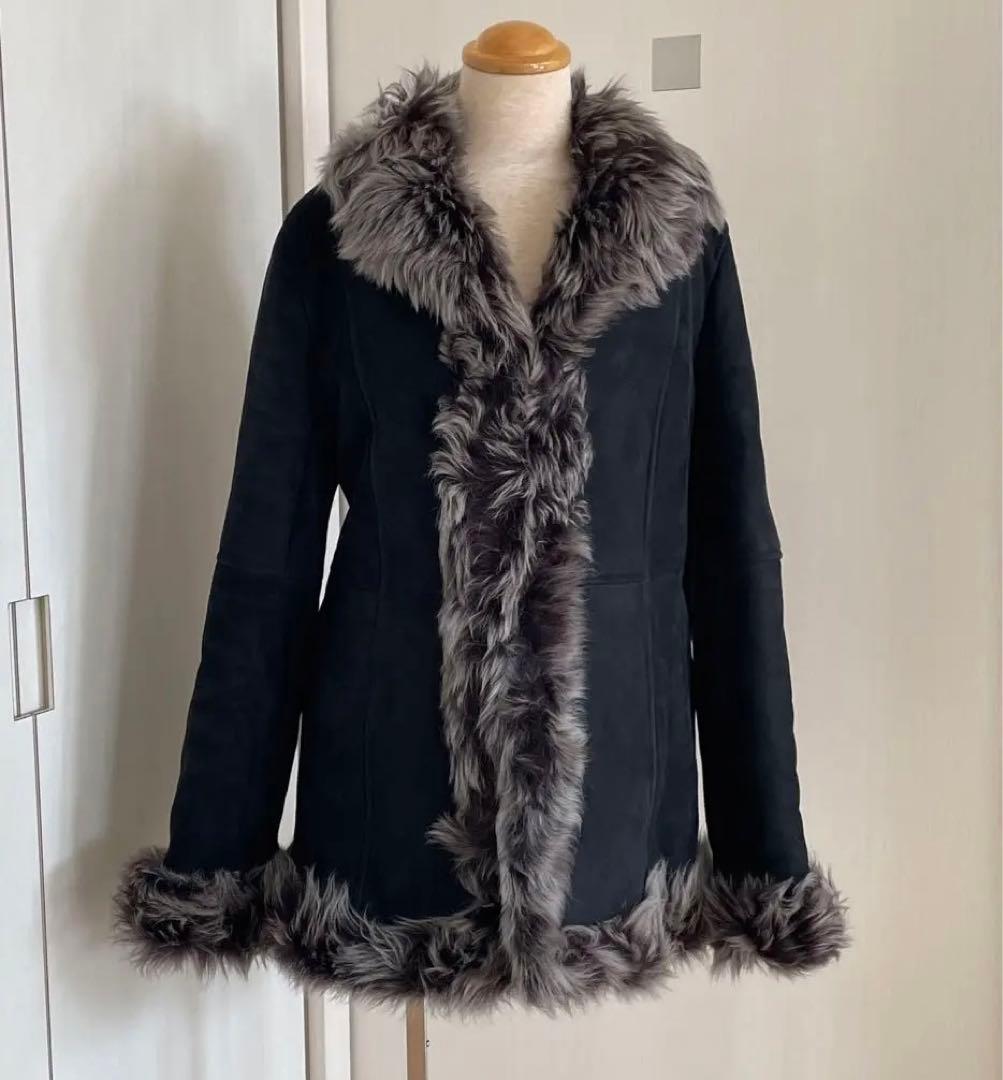 JAYRO リアル ムートンコート ブラック 使用感少なめ　Wフェイス