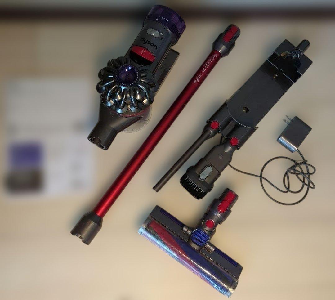 動作40分確認Dyson V7Slimレッド掃除機本体とスタンド