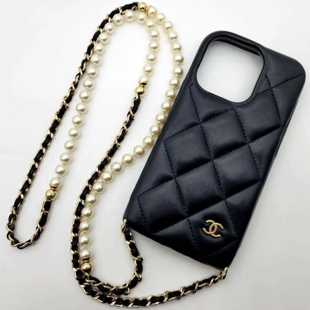 シャネル CHANEL iphone14pro チェーン スマホケース