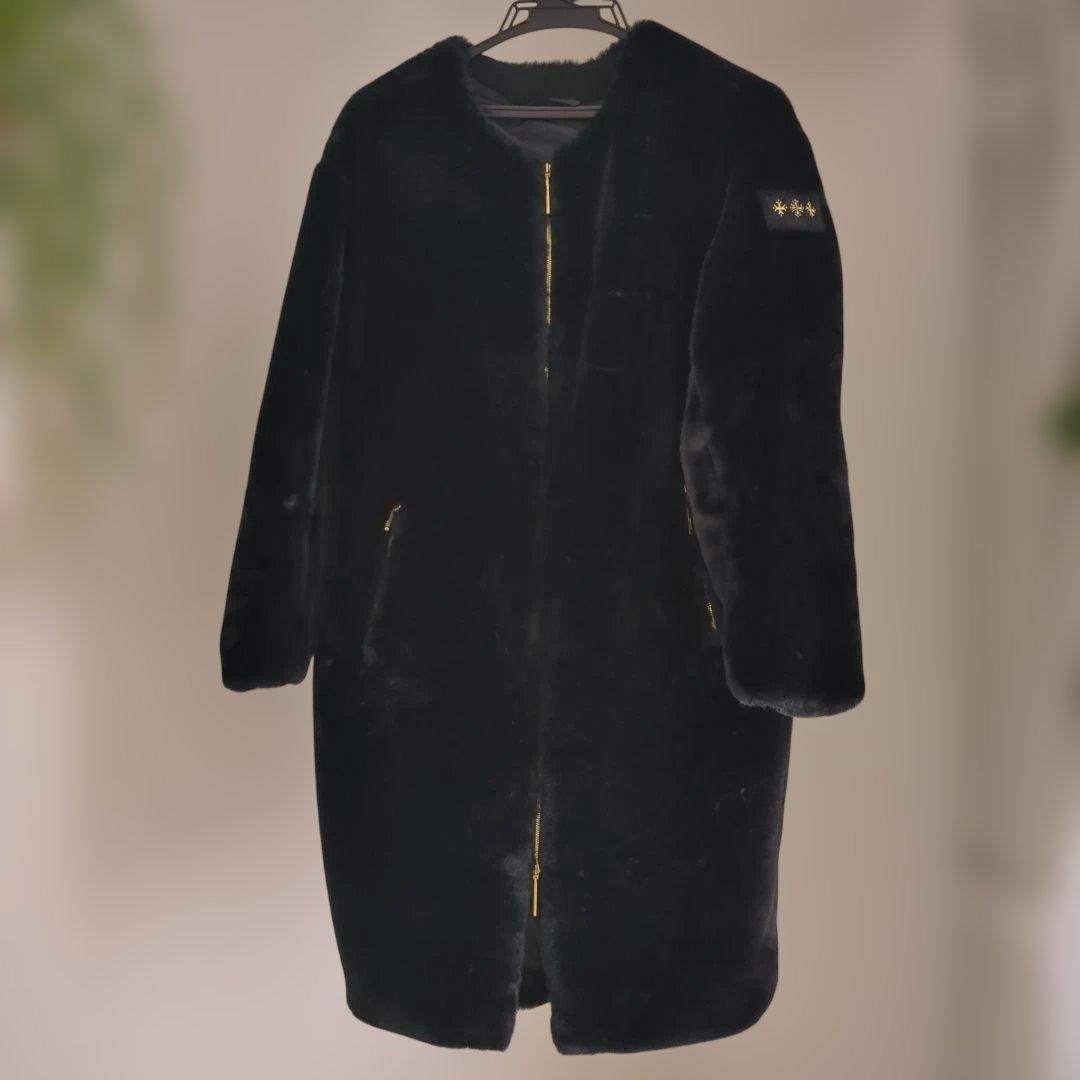 ★美品★TATRAS ブラックファーコートS