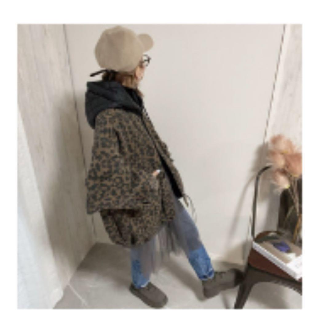 ジャケット・アウター leopard denim fooded JK chich&sally