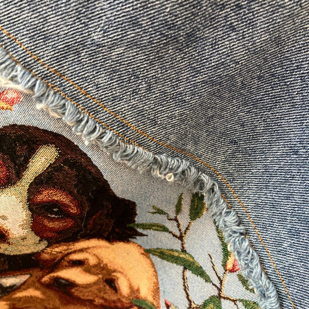 SUMI STYLE ドッキングデニムジャケット ゴブラン織　アニマル　柄