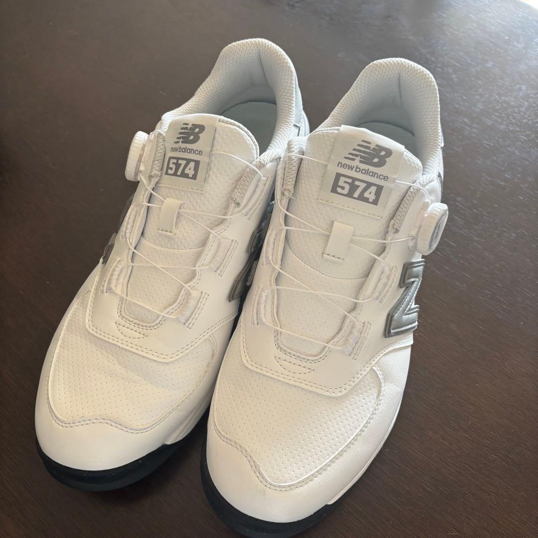 New Balance 574 ゴルフシューズ ホワイト 26cm