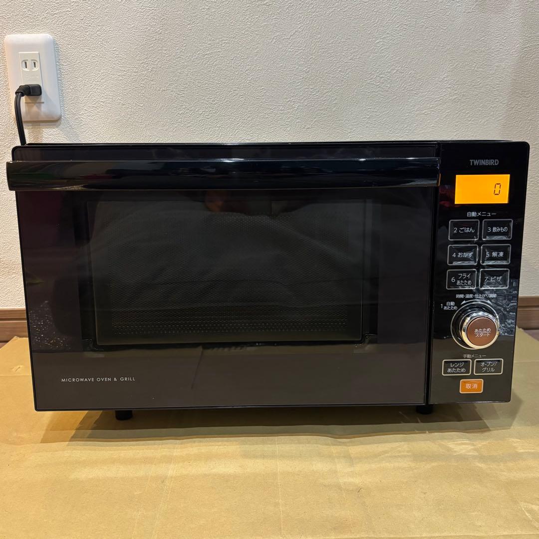 ツインバード MW-FS18B フラットオーブンレンジ 18L 2021年製