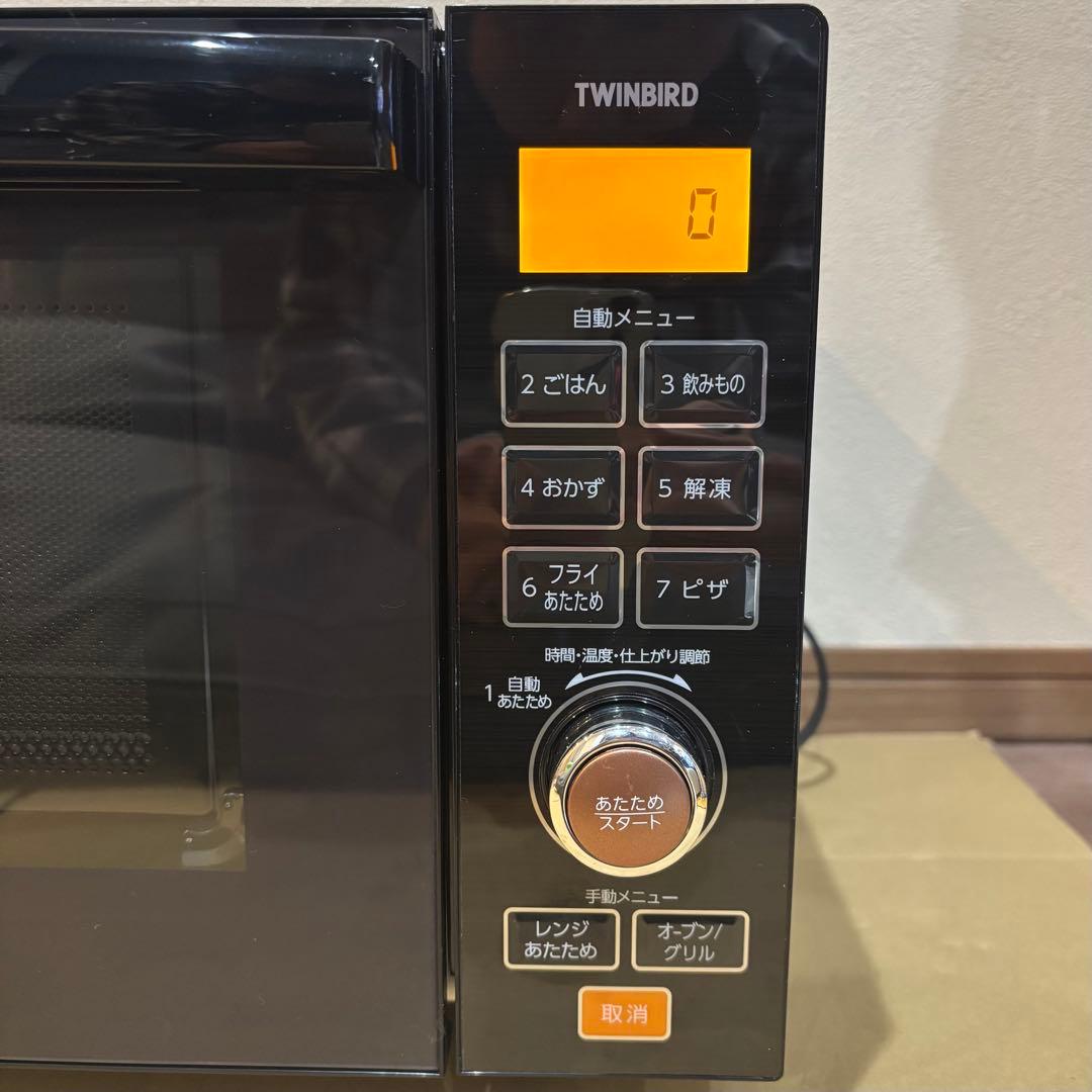 ツインバード MW-FS18B フラットオーブンレンジ 18L 2021年製