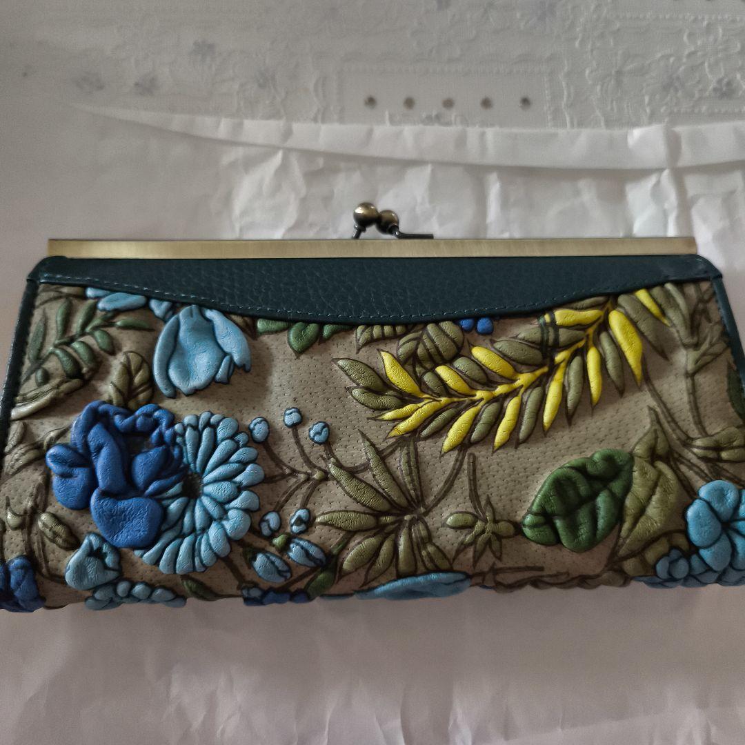 む*ぎ様 花柄デコブランシェがま口財布
