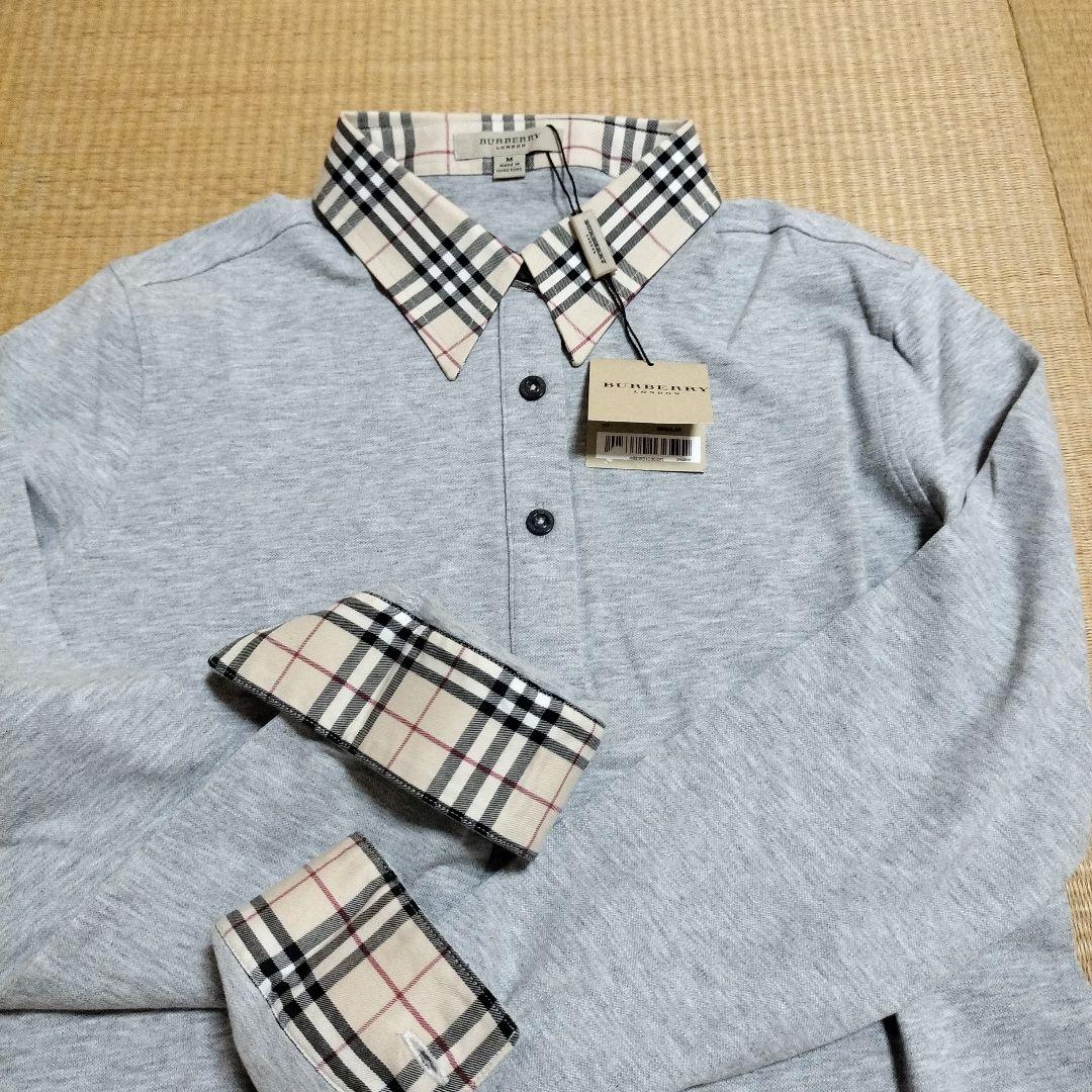 BURBERRY グレー 長袖ポロシャツ M
