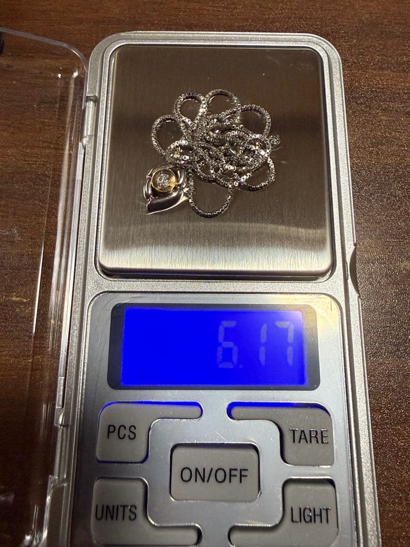 pt850レディースネックレス&ダイヤモンドトップ中古