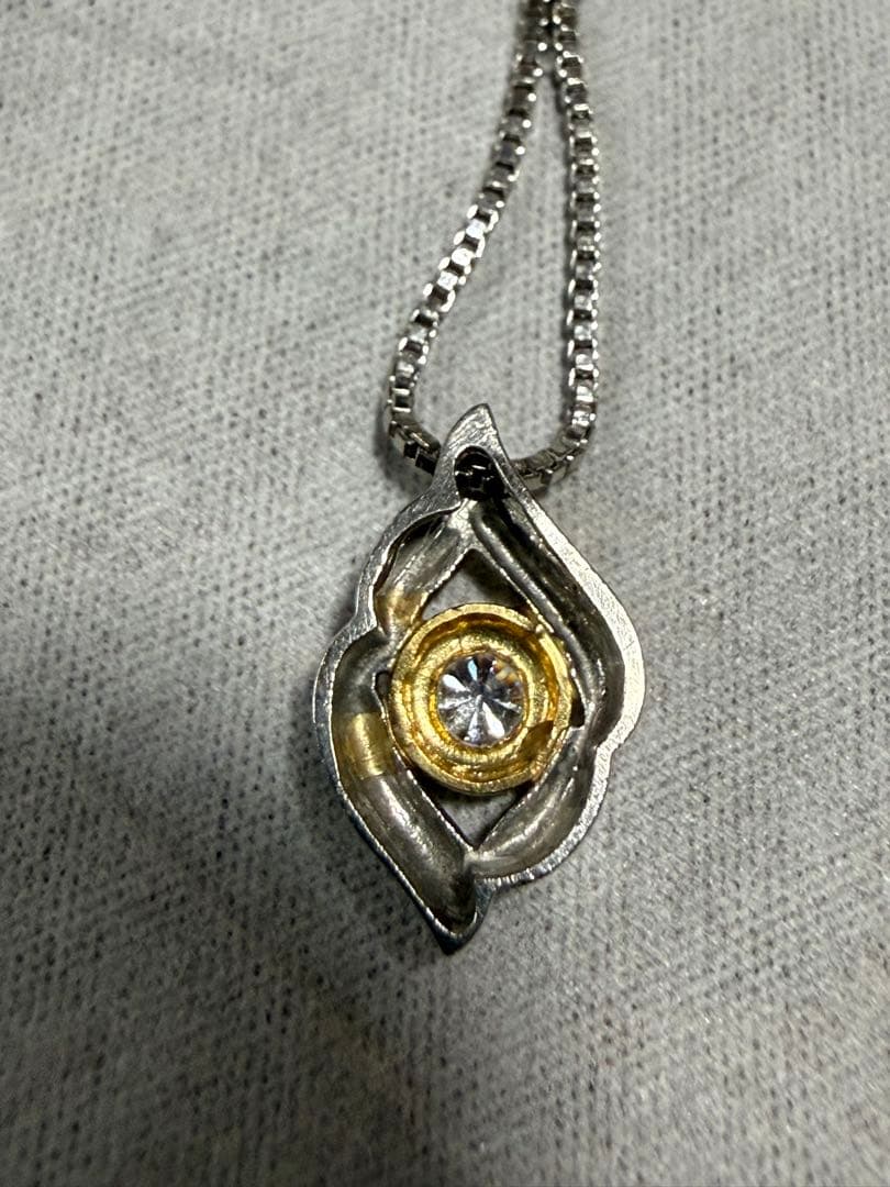 pt850レディースネックレス&ダイヤモンドトップ中古