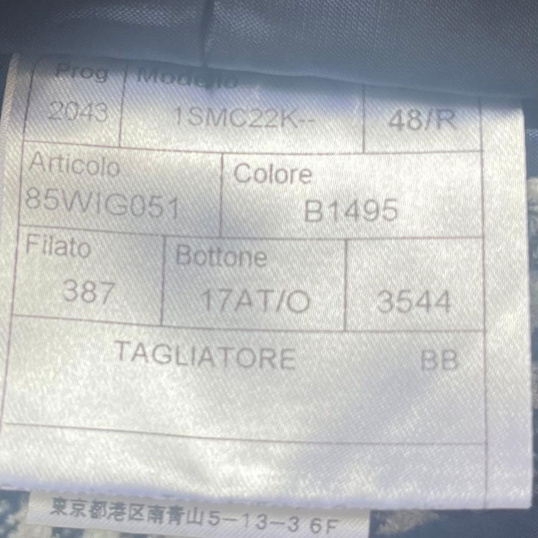 <美品>TAGLIATORE 新ロゴ チェック ツイード ジャケット サイズ48