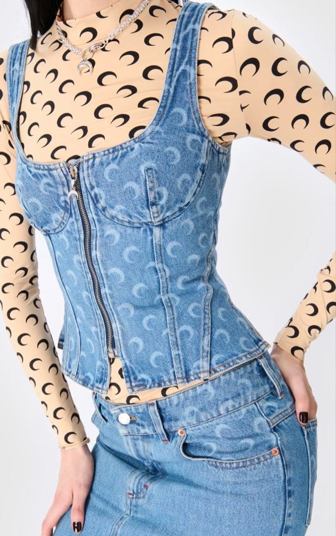 【MARINE SERRE】Second skin highneck top