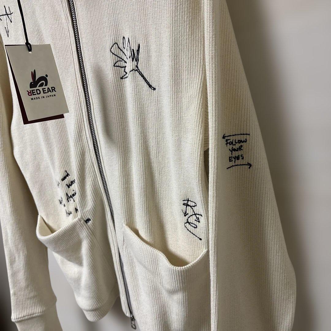 【新品タグ付・日本製】RED EAR ポールスミス 手書き風刺繍 リブニット M