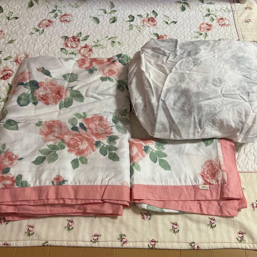 ローラアシュレイ　ダブル　掛布団カバー、ボックスシーツ、枕カバーセット