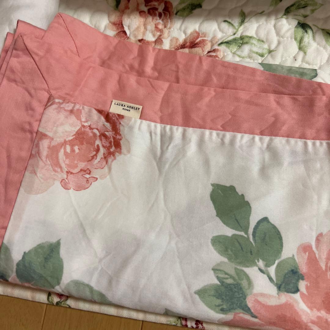 ローラアシュレイ　ダブル　掛布団カバー、ボックスシーツ、枕カバーセット